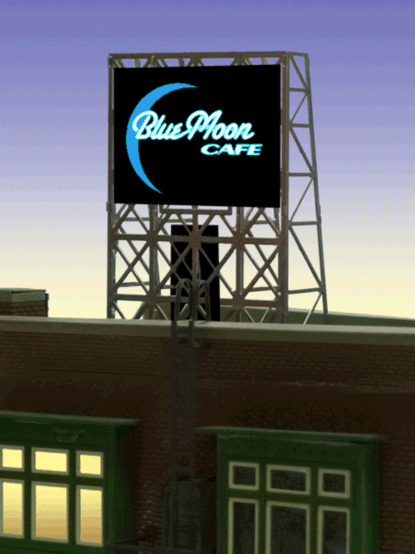 Miller Engineering Animation 338960 BLUE MOON CAFE BILLBOARD, N/Z Scale