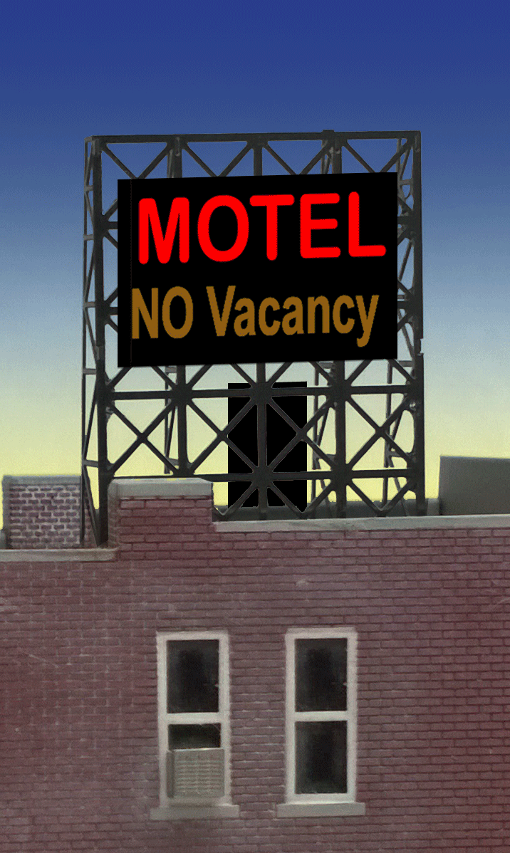 Miller Engineering Animation 338975 Motel Rooftop Billboard for N&Z scales