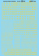 Microscale Industries 90006 Alphabets & Numbers - Railroad Roman -- Yellow, HO Scale