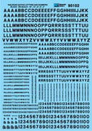 Microscale Industries 90102 Alphabets & Numbers - Railroad Gothic - Black, HO Scale