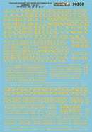 Microscale Industries 70208 Alphabets & Numbers - Zephyr Gothic -- Dulux Gold, N Scale