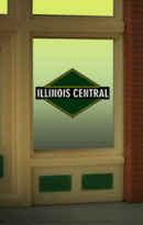 Miller Engineering Animation 9085 IL Central Window sign, HO/O scale