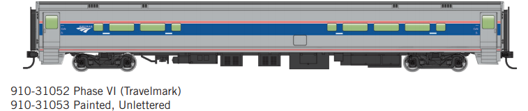 Walthers Mainline 910-31052 85' Horizon Food Service Car - Ready to Run -- Amtrak Phase VI (Travelmark), HO