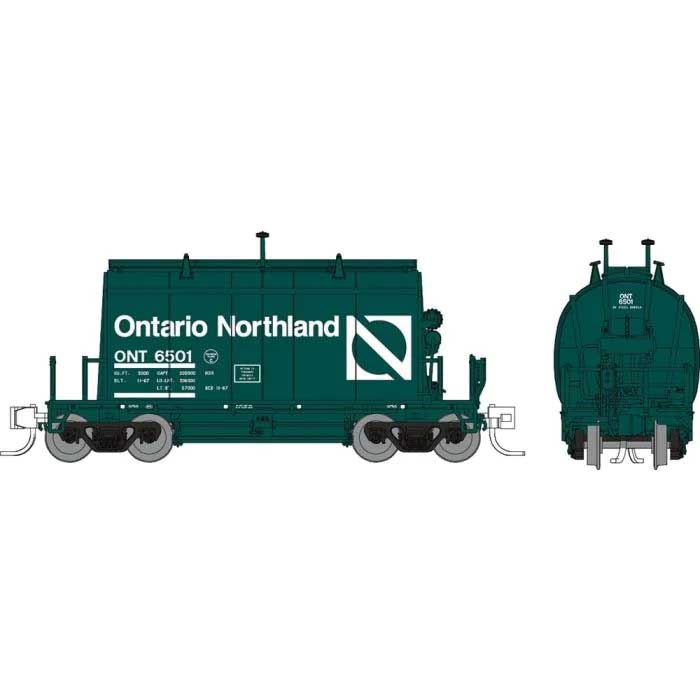 Rapido 543006A N Short Barrel Ore Hopper - Ready to Run -- Ontario Northland (Progressive Green, white)
