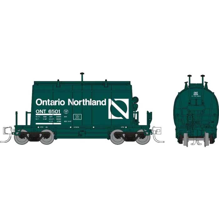 Rapido 543007A N Short Barrel Ore Hopper - Ready to Run -- Ontario Northland (Progressive Green, white)