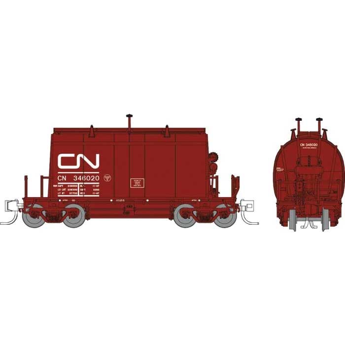 Rapido 543004 N Short Barrel Ore Hopper 6-Pack - Ready to Run -- Canadian National Set 2 (mineral brown, noodle logo)