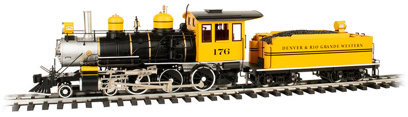 Bachmann 91803 4-6-0 - Standard DC - Sound-Ready with Installed Speaker -- Denver & Rio Grande Western 176 (Bumblebee, yellow, black, silver), G Scale