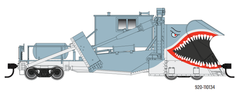 Walthers 920-110134 Jordan Spreader - Ready to Run -- Maintenance-of-Way - Shark Teeth graphics, HO