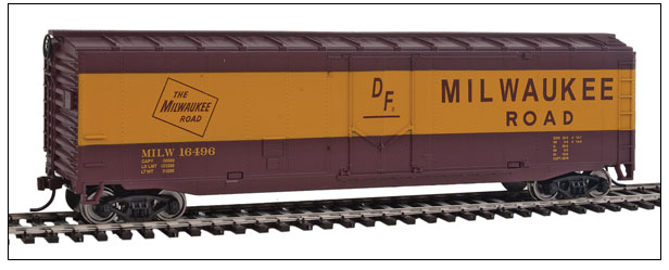 WalthersTrainline 931-1405 Boxcar - Ready to Run -- Milwaukee Road (Boxcar Red, yellow), HO