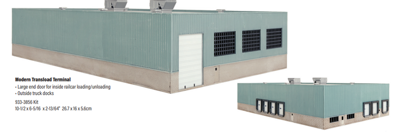 Walthers Cornerstone 933-3856 Modern Transload Terminal -- Kit - 10-1/2 x 6-5/16 x 2-13/64" 26.7 x 16 x 5.6cm, N Scale