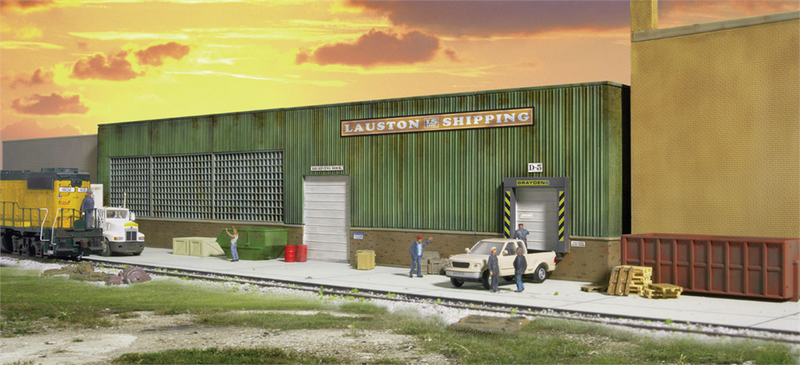 Walthers Cornerstone 933-3191 Lauston Shipping Thin Profile Background Building - Kit, HO