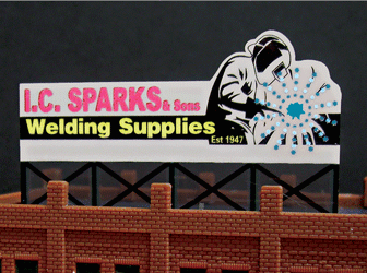 Miller Engineering Animation 9382 I.C. Sparks Billboard Billboard, Small