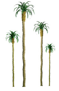 JTT Trees & Shrubs 94238 Palm 3.' PRP 4pk, N Scale