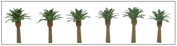 JTT Trees & Shrubs 94352 Phoenix Palm Trees 1-1/2" 3.8cm Tall pkg(6), N&Z Scale