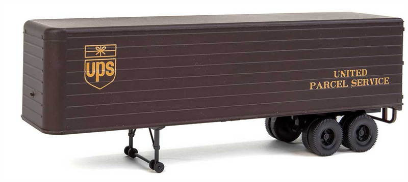 Walthers SceneMaster 949-2428 35' Fluted-Side Trailer 2-Pack - Assembled -- United Parcel Service (1950s - 1960s brown, gold, Bowtie logo), HO