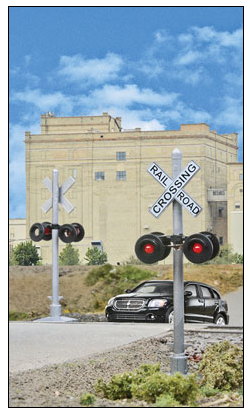 Walthers SceneMaster 949-4333 Crossing Flashers -- Set of 2 Working Signals (Use with Crossing Signal Controller), HO