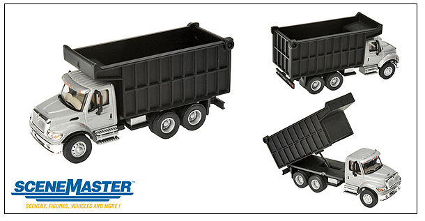 Walthers SceneMaster 949-11677 International(R) 7600 Dual-Axle Coal Truck - Assembled -- Silver Cab, Black Box, HO