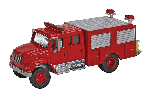 Walthers SceneMaster 949-11893 International 4900 First Response Fire Truck - Assembled -- Red, HO