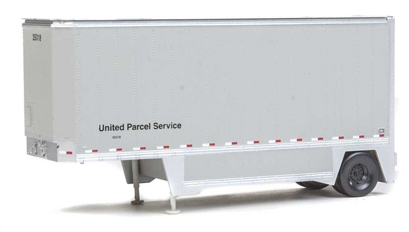 Walthers SceneMaster 949-2550 26' Drop-Floor Trailer 2-Pack - Assembled -- United Parcel Service (gray), HO