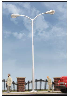Walthers SceneMaster 949-4313 Tear Drop Street Light -- Double-Arm, HO