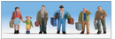 Walthers SceneMaster 949-6060 Travelers with Luggage pkg(5), HO