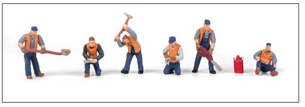 Walthers SceneMaster 949-6066 Railroad Track Workers pkg(6) -- Set