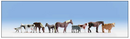 Walthers SceneMaster 949-6073 Large Farm Animals - 9 Assorted Horses and Cattle, HO