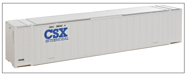 Walthers SceneMaster 949-8464 48' Ribbed Side Container - Assembled -- CSX Intermodal (white, blue), HO