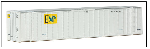 Walthers SceneMaster 949-8470 48' Ribbed-Side Container - Assembled -- EMP (white, yellow, blue), HO
