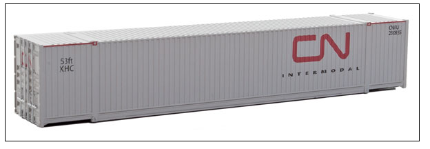 Walthers SceneMaster 949-8513 53' Singamas Corrugated-Side Container - Ready to Run -- Canadian National (gray, red, CN Intermodal Logo), HO