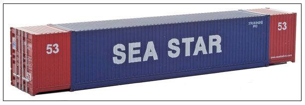 Walthers SceneMaster 949-8517 53' Singamas Corrugated-Side Container - Ready to Run -- Sea Star (blue, red, white), HO