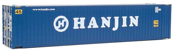 Walthers SceneMaster 949-85561	45' CIMC Container - Assembled -- Hanjin (blue, white), HO