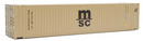 Walthers SceneMaster 949-8565 45' CIMC Container - Assembled -- MSC (beige, black), HO