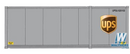 Walthers SceneMaster 949-8601 28' Container with Chassis 2-Pack - Assembled -- United Parcel Service, HO
