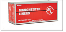 Walthers SceneMaster 949-8656 20' Smooth-Side Container - Ready to Run -- Manchester Liners (red, white), HO