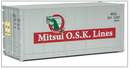 Walthers SceneMaster 949-8657 20' Smooth-Side Container - Ready to Run -- Mitsui OSK Lines (gray, Alligator Logo), HO
