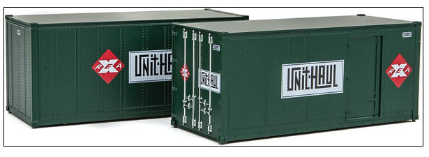 Walthers SceneMaster 949-8680 20' Smooth-Side Container with Right Side Door 2-Pack - Ready to Run -- Railway Express Agency