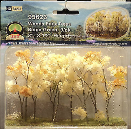 JTT Trees & Shrubs 95626 Beige Green Woods Edge Trees, HO