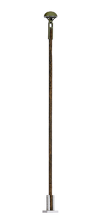 Busch Gmbh & Co Kg 189-4112 Round Station/Platform Lamp on Wood Post -- With Yellow LED 6" 15.2cm Tall, HO