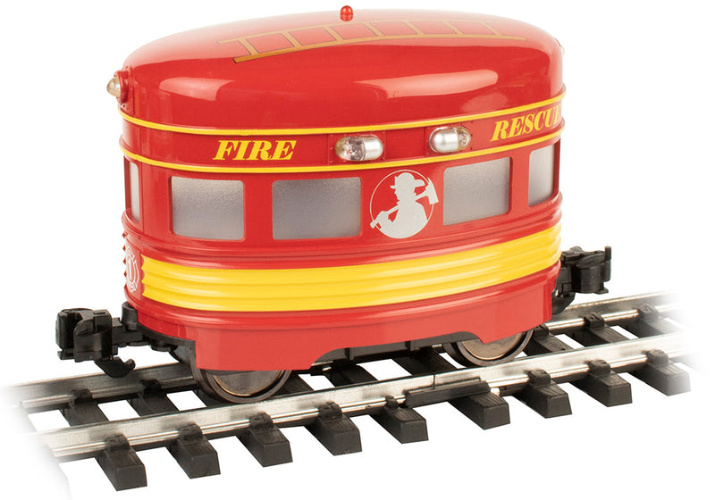 Bachmann 96287 FIRE RESCUE WITH FLASHING ROOF LIGHT - EGGLINER G, G Scale