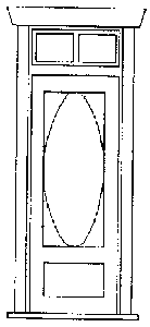 San Juan Details (formerly Grandt Line) 3605 Residence Door -- With Oval Window/Frame/Transom, O Scale