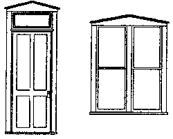 San Juan Details (formerly Grandt Line) 5259 Windows -- Peaked Top Window/Door Set, HO Scale