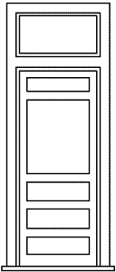 San Juan Details (formerly Grandt Line) 5291 Door w/Frame, Window & Transom -- Scale 34' x 6'10"  10.4 x 2.1m pkg(2), HO Scale