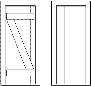 San Juan Details (formerly Grandt Line) 5293 Z-Braced Plank Door & Frame pkg(2) -- Scale 30 x 66"  76.2 x 168cm, HO Scale