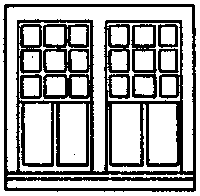 San Juan Details (formerly Grandt Line) 5203 Windows -- Rio Grande Southern Ophir Station Style, 22-Pane, Scale 36 x 82" pkg(4), HO Scale