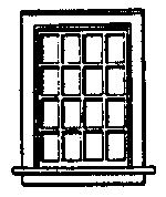 San Juan Details (formerly Grandt Line) 5032 Window -- Double-Hung, 16-Pane, Scale 36 x 52"  91.4 x 132cm pkg(8), HO Scale