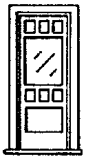 San Juan Details (formerly Grandt Line) 5028 Door -- 30" Wide w/Window & Separate Frame pkg(3), HO Scale