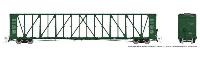 Rapido 174001A HO NSC 73' Centerbeam Flatcar - Ready to Run -- BC Rail (green)