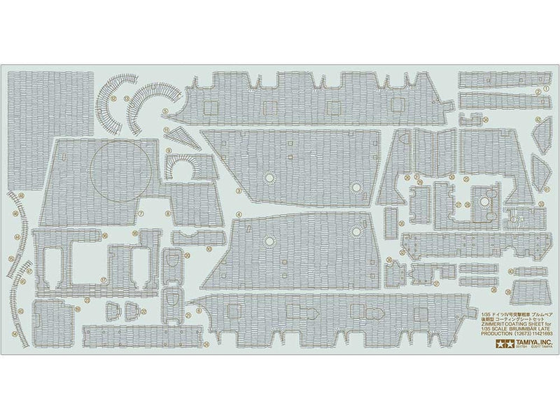 Tamiya 12673 ZIMMERIT COATING SHEET 1/35 Brummbar Late Production, 1:35 Scale