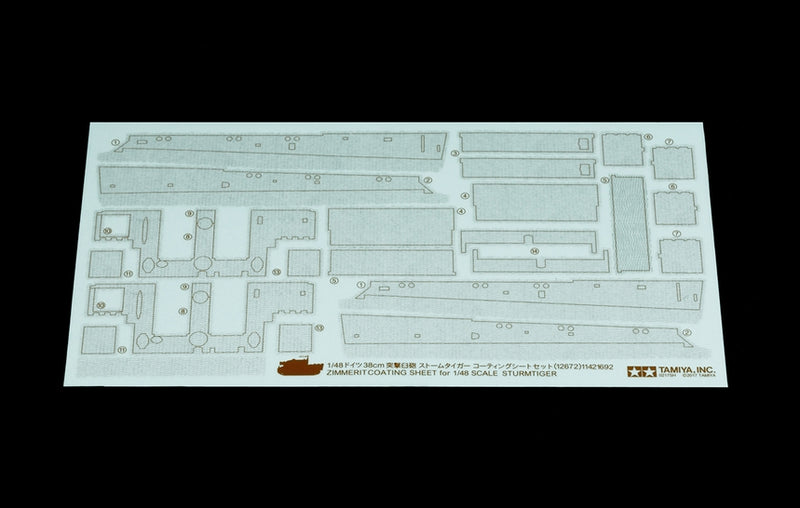Tamiya 12672 ZIMMERIT COATING SHEET 1/48 Sturmtiger, 1:48 Scale